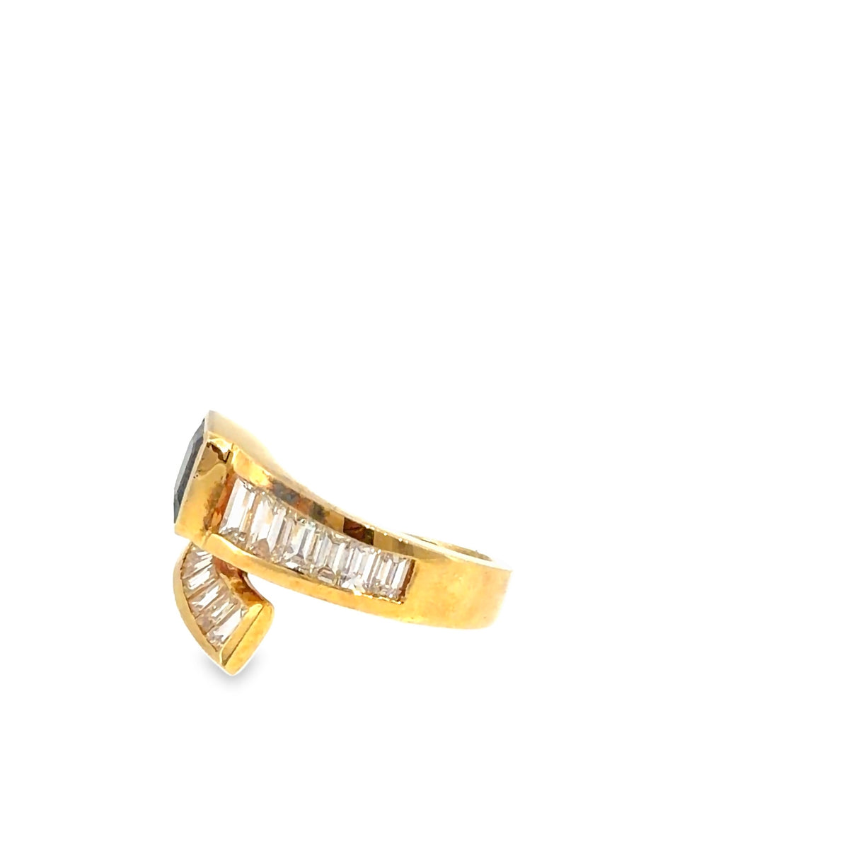 The Night Out Ring, 3.37 ct Sapphire & Diamond, 18K Yellow Gold by Benji Designs, view 3