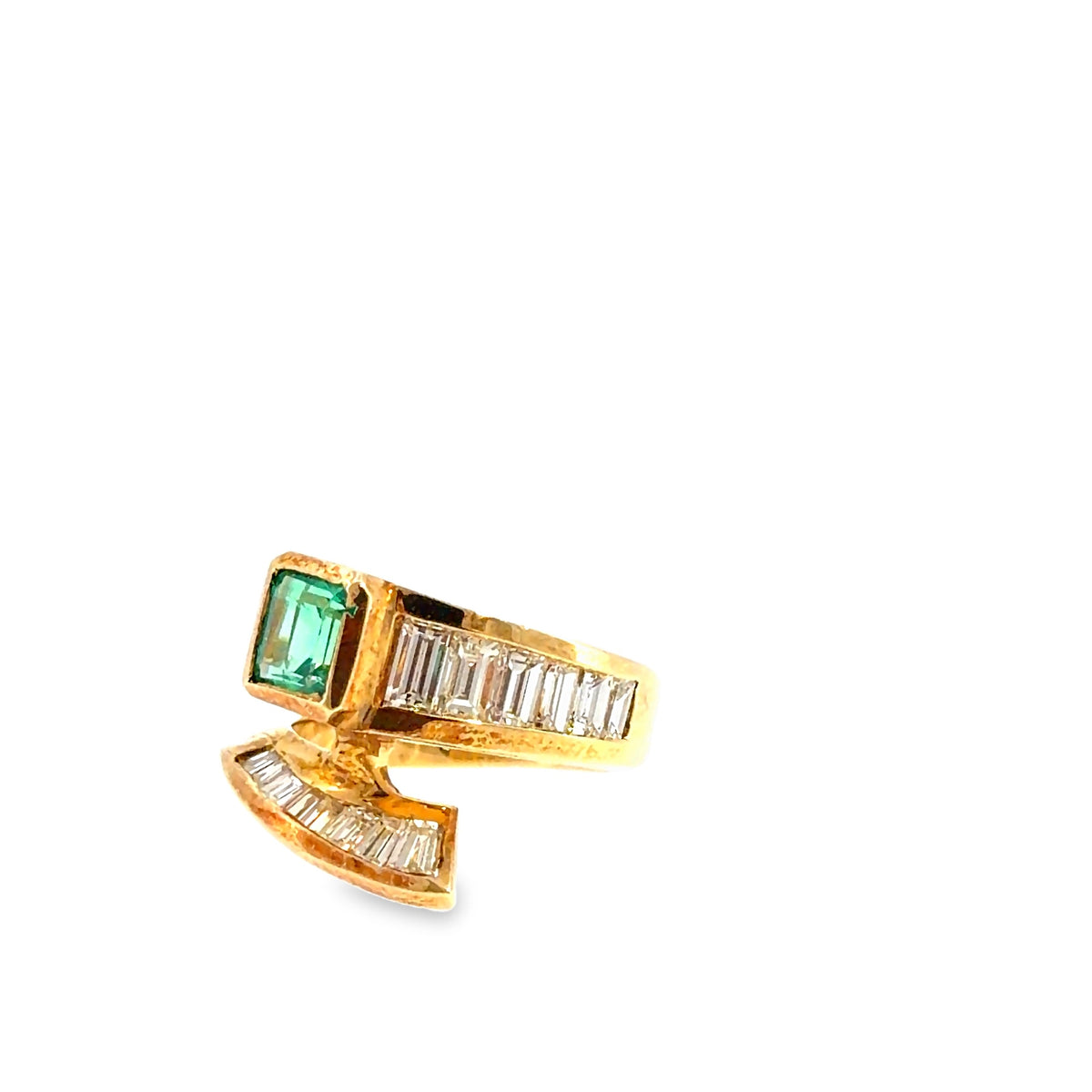 The Grasshopper Ring, 3.08 ct Emerald & Diamond, 18K Yellow Gold by Benji Designs, view 3