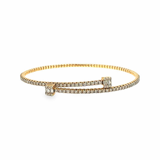 The Gilded Wrap Bangle, 1.33ct Diamond, 14K Yellow Gold by Benji Designs, view 1