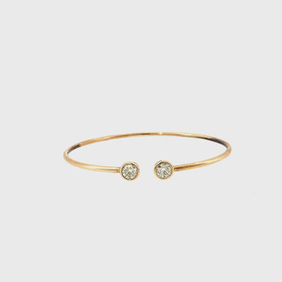 360 video of The Golden Pair Bangle, 1.00ct Diamond, 14K Yellow Gold by Benji Designs