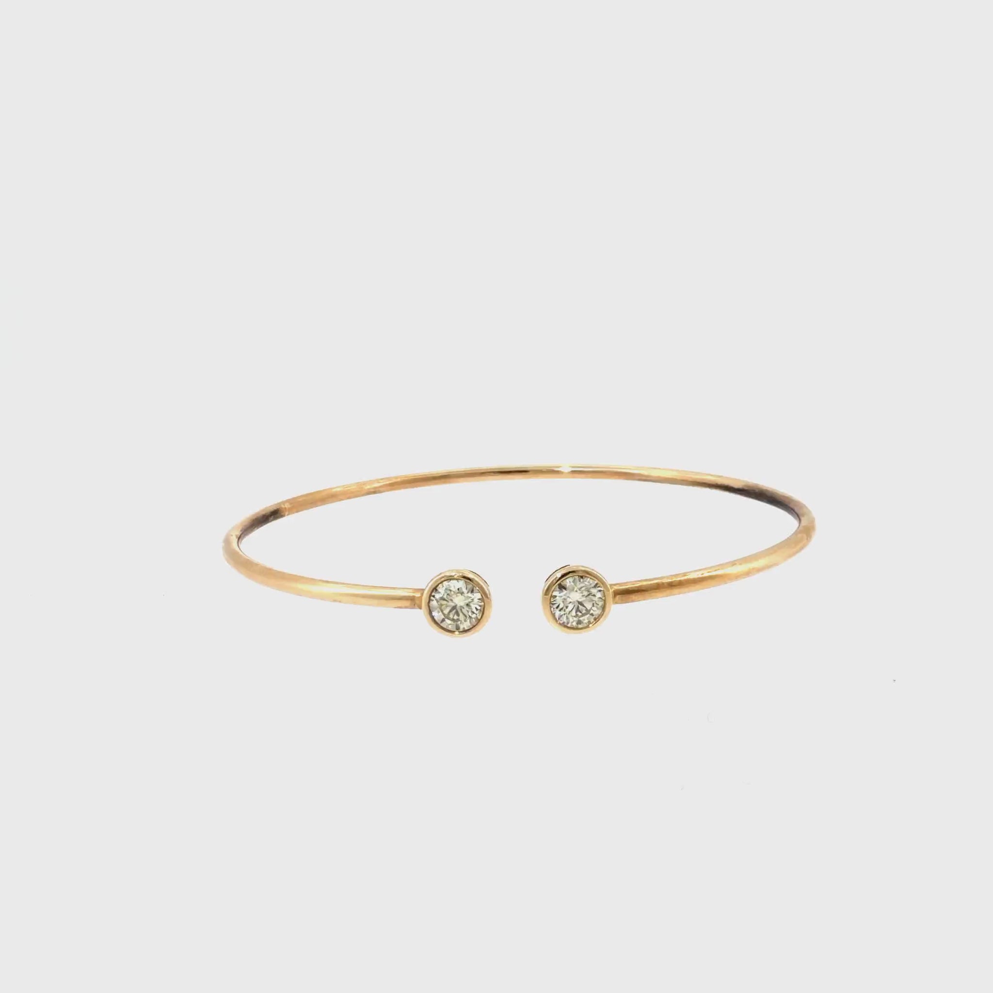 360 video of The Golden Pair Bangle, 1.00ct Diamond, 14K Yellow Gold by Benji Designs