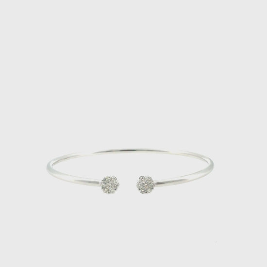 360 video of The Frost Line Bangle, 0.50ct Diamond, 14K White Gold by Benji Designs