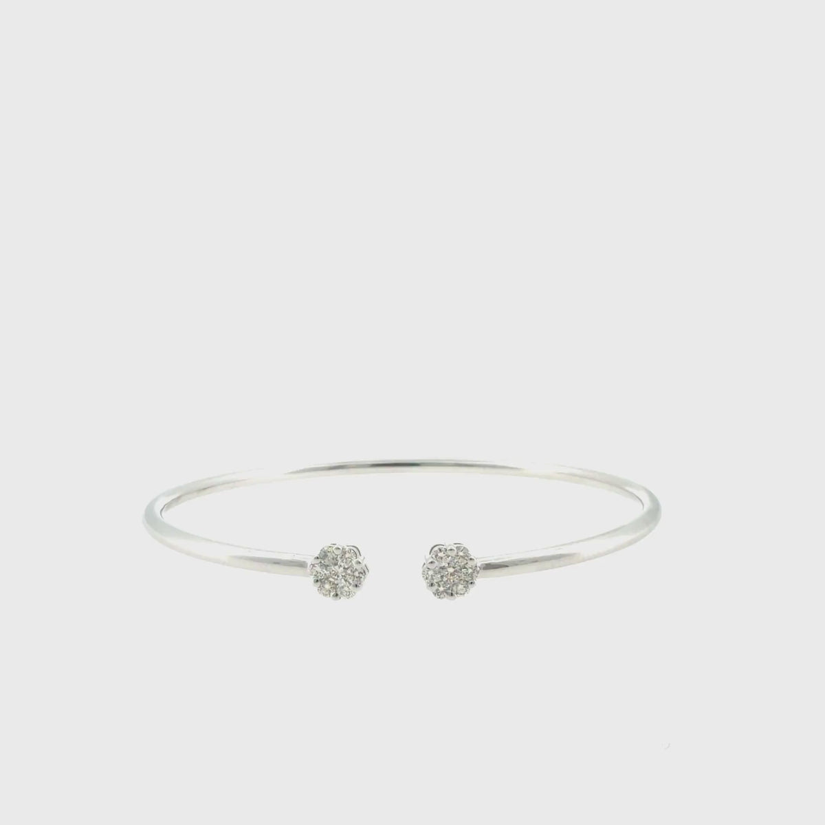 360 video of The Frost Line Bangle, 0.50ct Diamond, 14K White Gold by Benji Designs