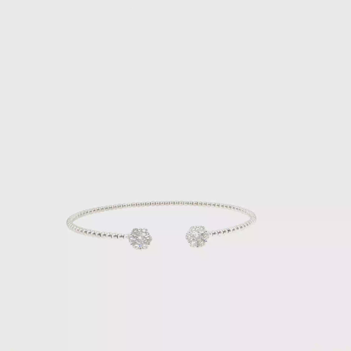 360 video of The Frost Bloom Bangle, 0.75ct Diamond, 14K White Gold by Benji Designs