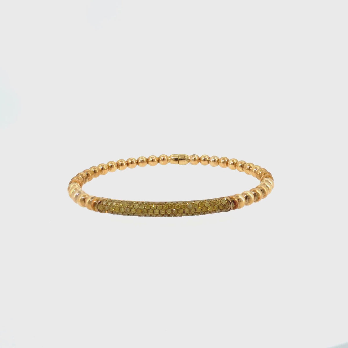 360 video of The Honey Glow Bangle, 1.10ct Fancy Yellow Diamond, 18K Yellow Gold by Benji Designs