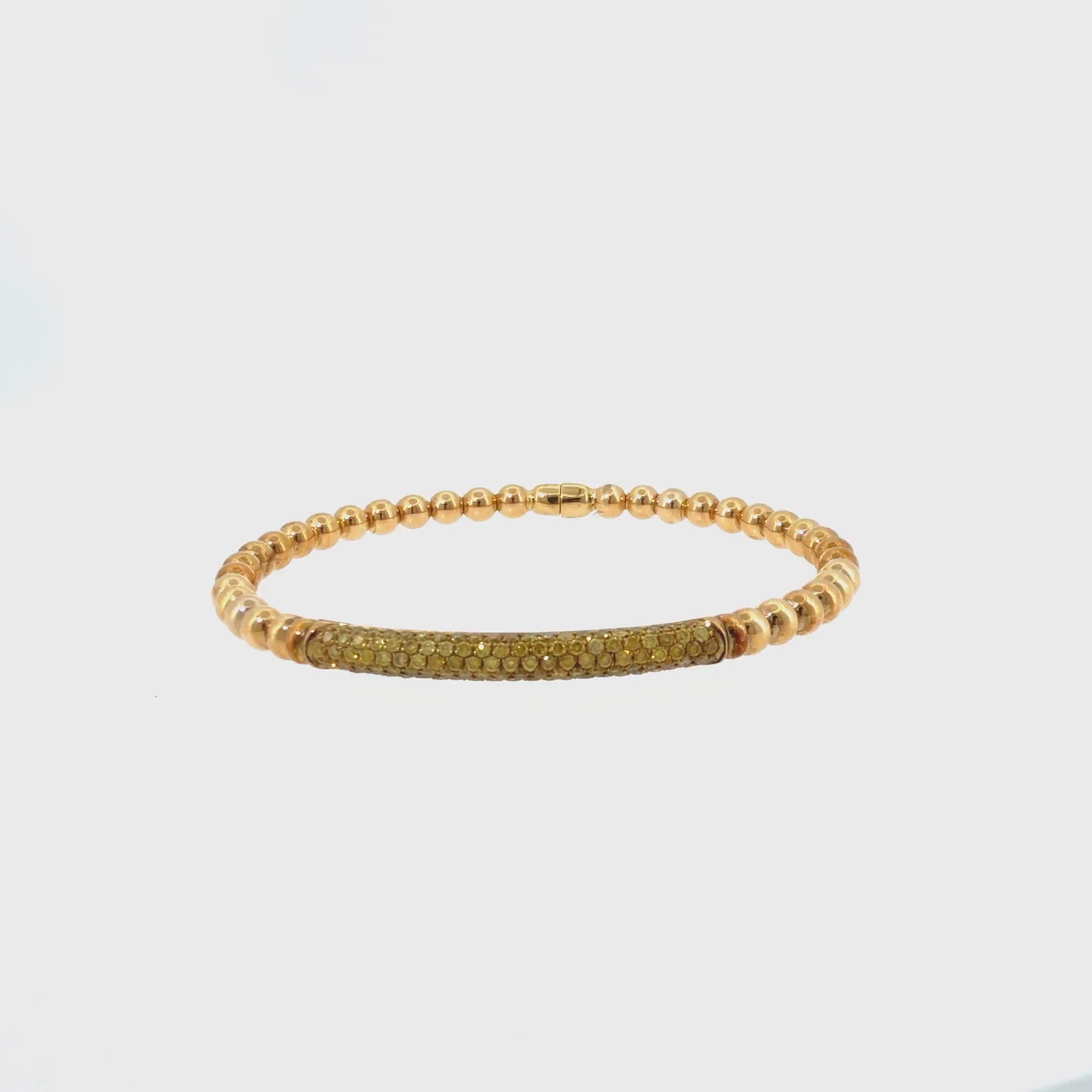 360 video of The Honey Glow Bangle, 1.10ct Fancy Yellow Diamond, 18K Yellow Gold by Benji Designs