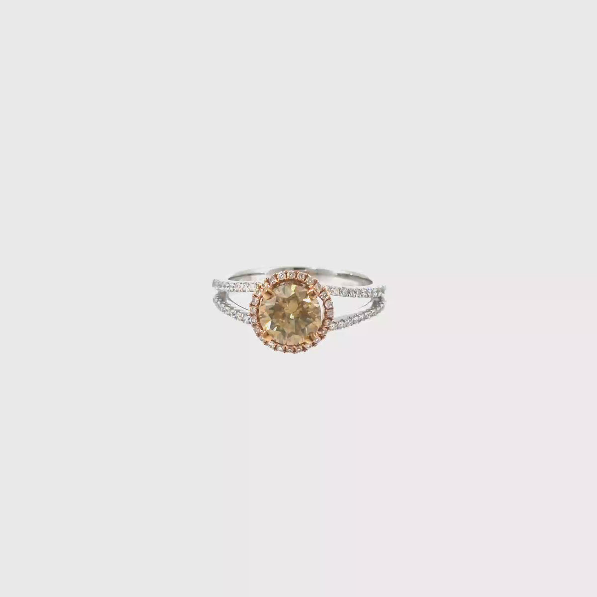 360 video of The Toffee Glow Ring, 1.58ct Brown Diamond, 18K Rose Gold by Benji Designs