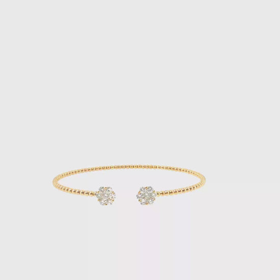 360 video of The Golden Bloom Bangle, 0.75ct Diamond, 14K Yellow Gold by Benji Designs