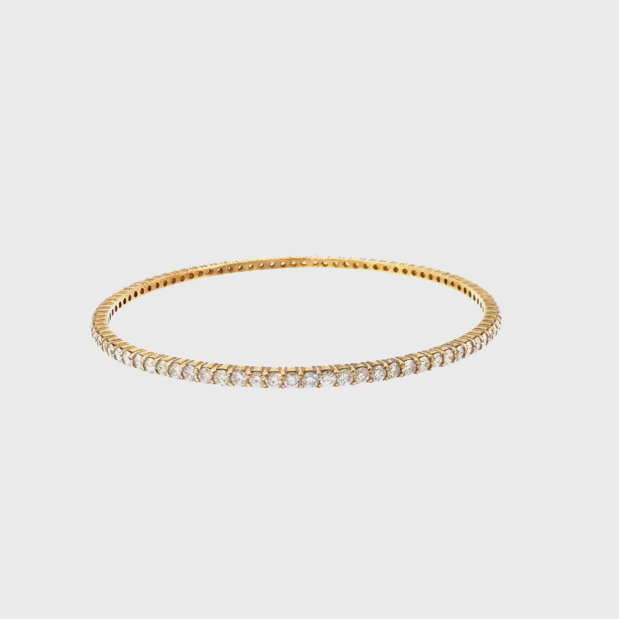 360 video of The Solstice Bangle, 5.00ct Diamond, 14K Yellow Gold by Benji Designs