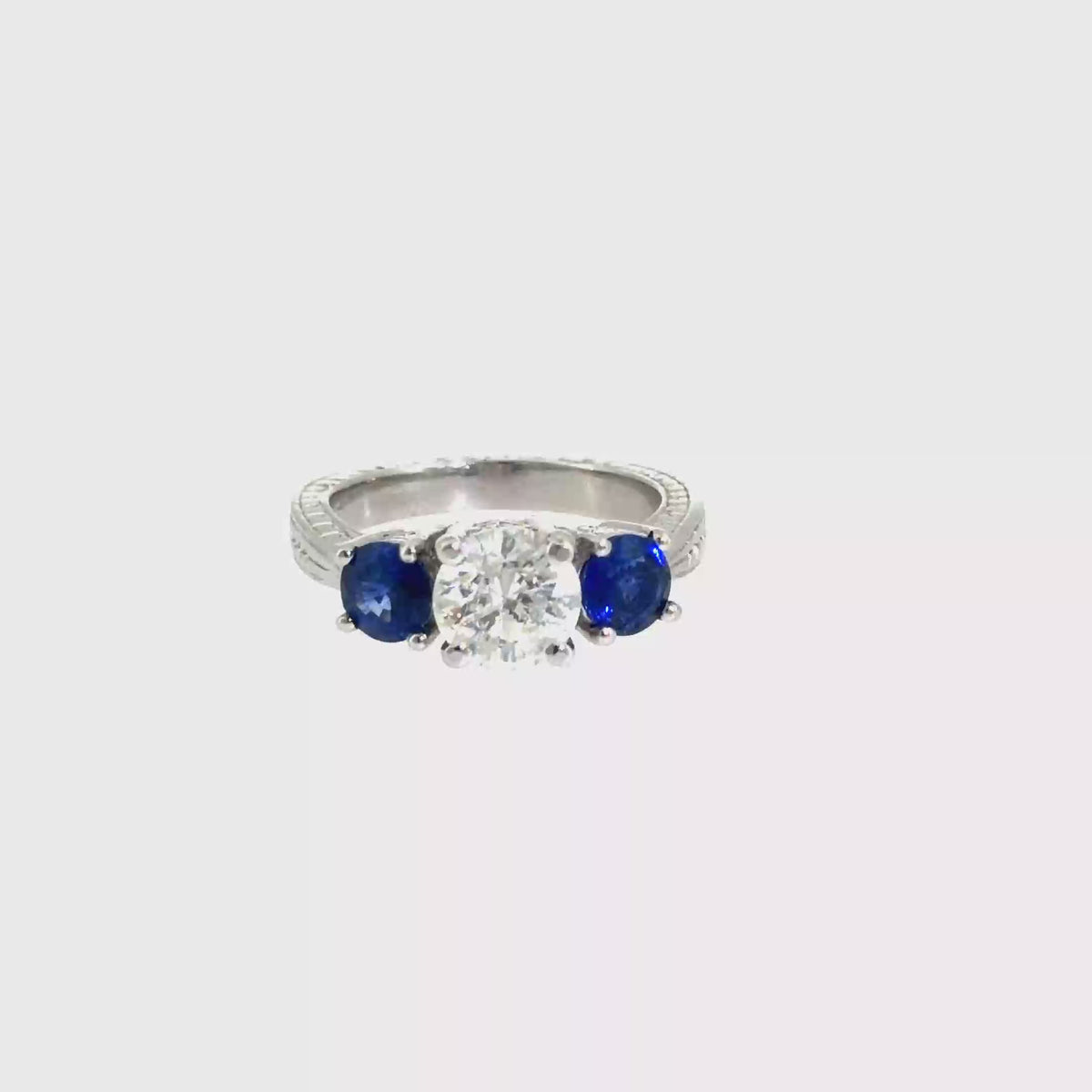360 video of The Blue Vow Ring, 2.56ct Sapphire & Diamond, Platinum by Benji Designs