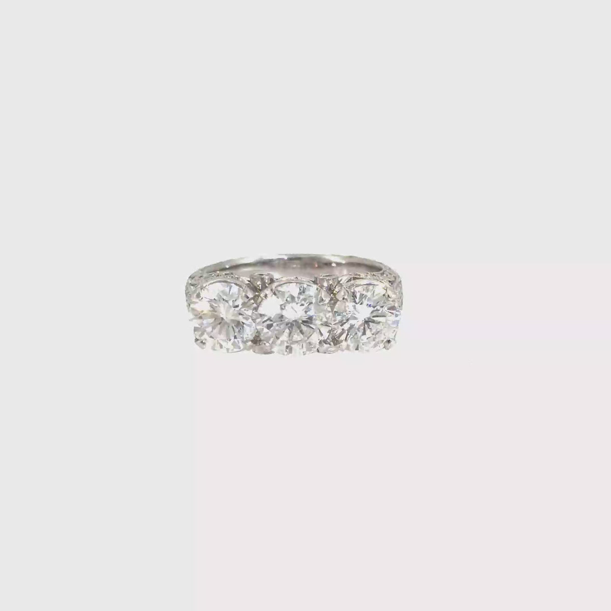360 video of The Grand Trilogy Ring, 3.76ct Diamond, Platinum by Benji Designs