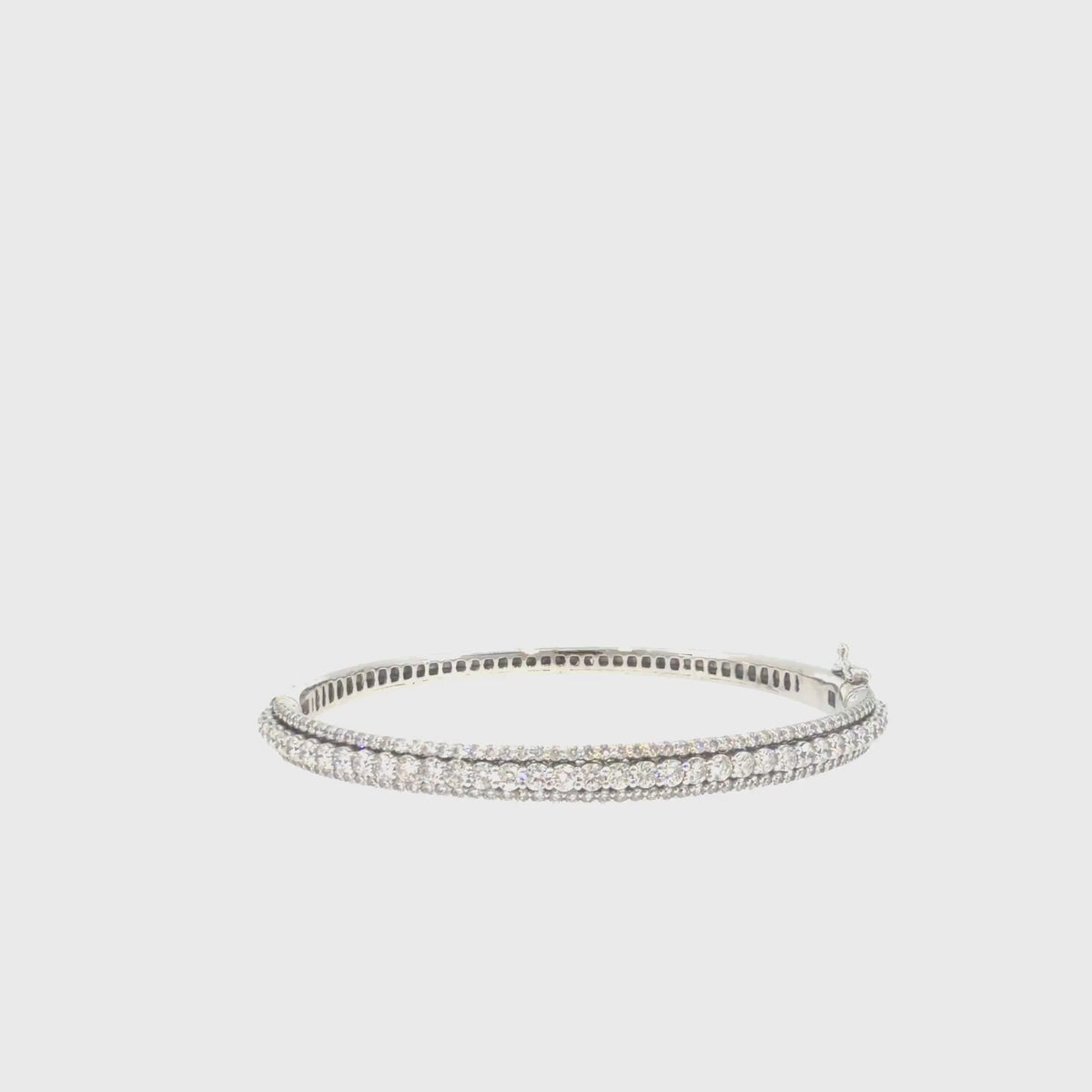 360 video of The Winter Light Bangle, 3.20ct Diamond, 14K White Gold by Benji Designs