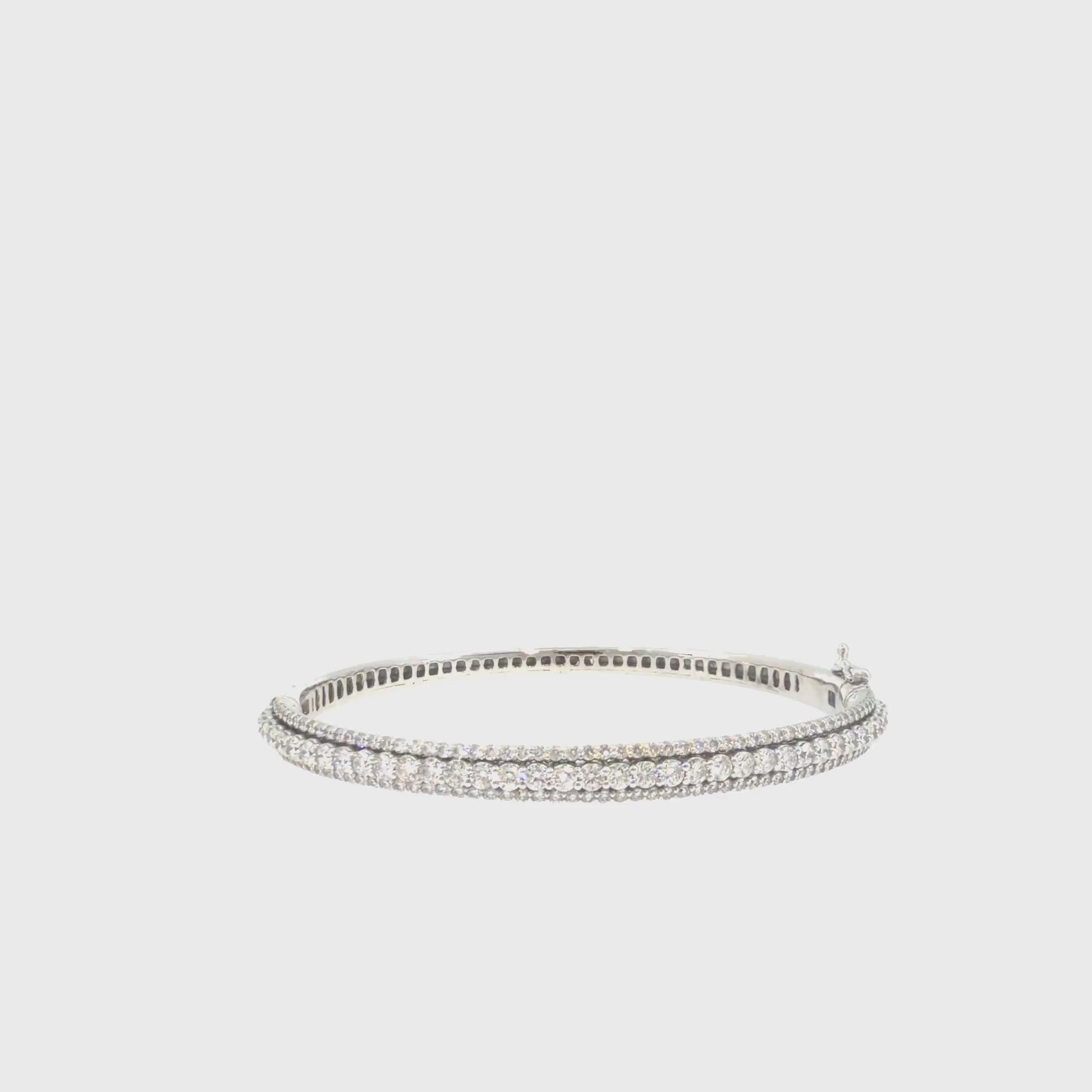 360 video of The Winter Light Bangle, 3.20ct Diamond, 14K White Gold by Benji Designs