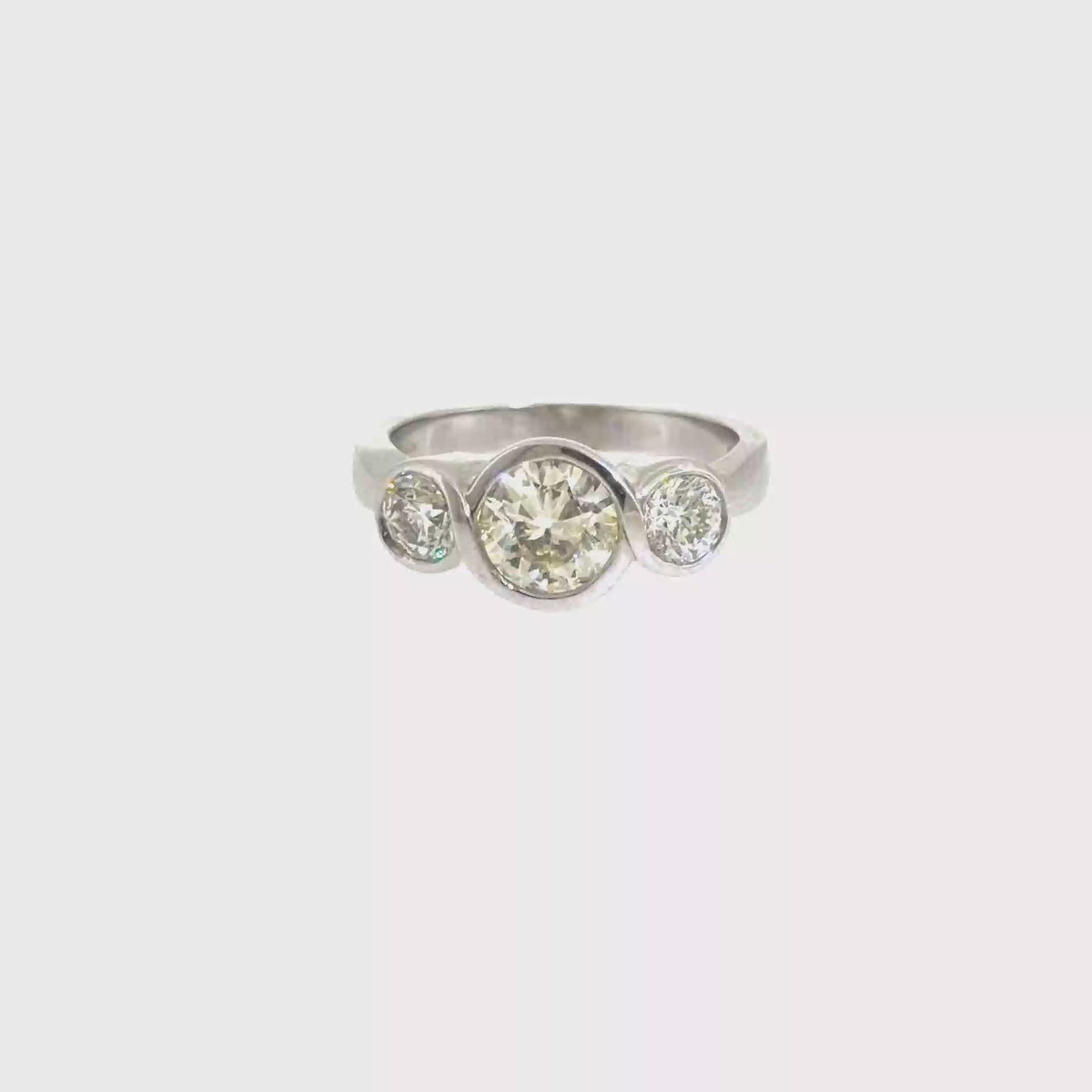 360 video of The Three Moons Ring, 1.80ct Diamond, 14K White Gold by Benji Designs