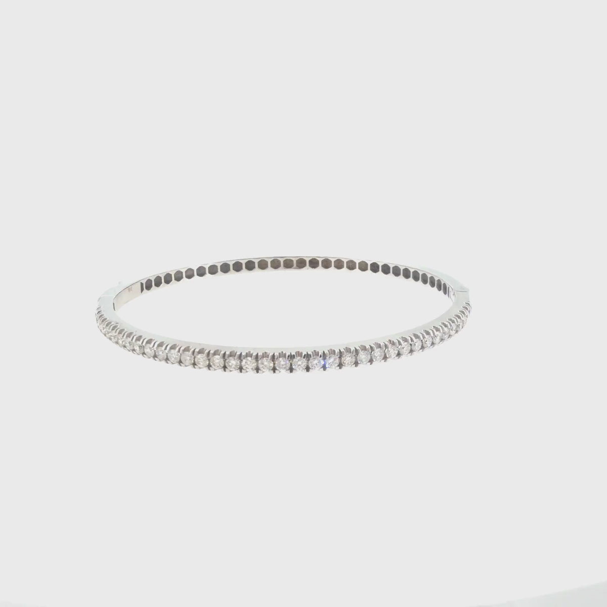 360 video of The Starlit Thread Bangle, 1.60ct Diamond, 14K White Gold by Benji Designs