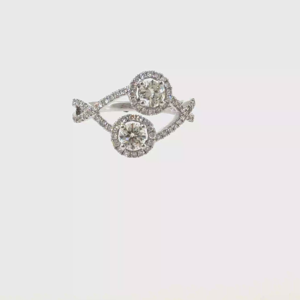 360 video of The Moonlit Twins Ring, 1.02ct Diamond, 18K White Gold by Benji Designs
