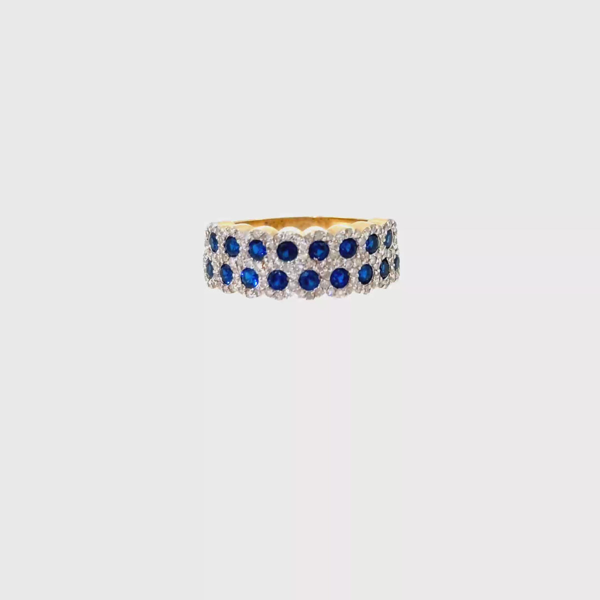 360 video of The Sapphire Lattice Band, 1.15ct Sapphire & Diamond, 14K Yellow Gold by Benji Designs