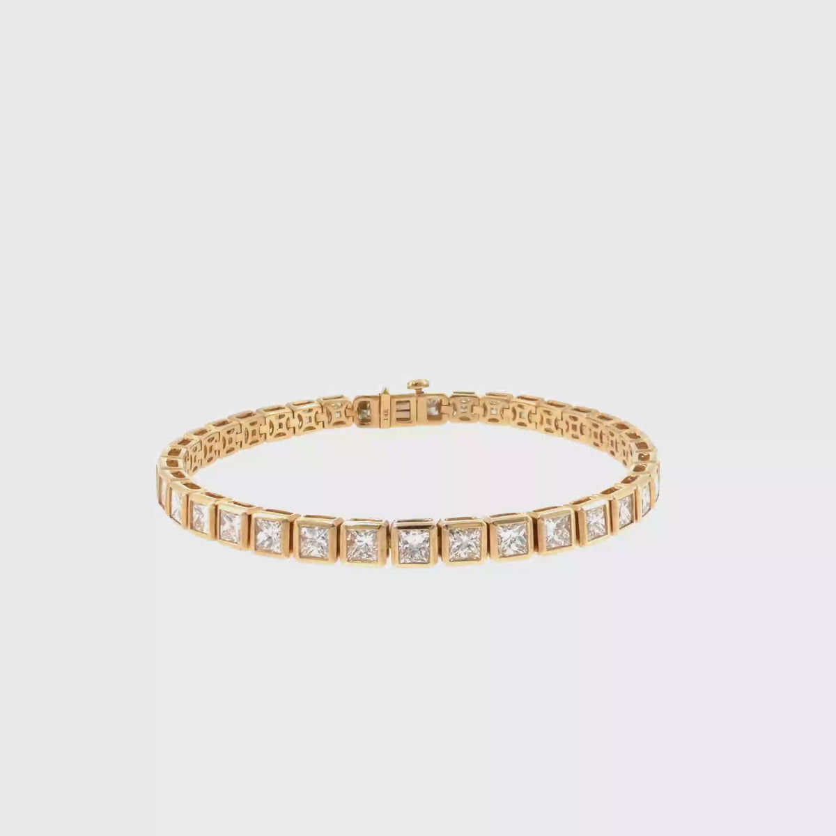360 video of The Princess Row Tennis Bracelet, 6.00 ct Diamond, 14K Yellow Gold by Benji Designs
