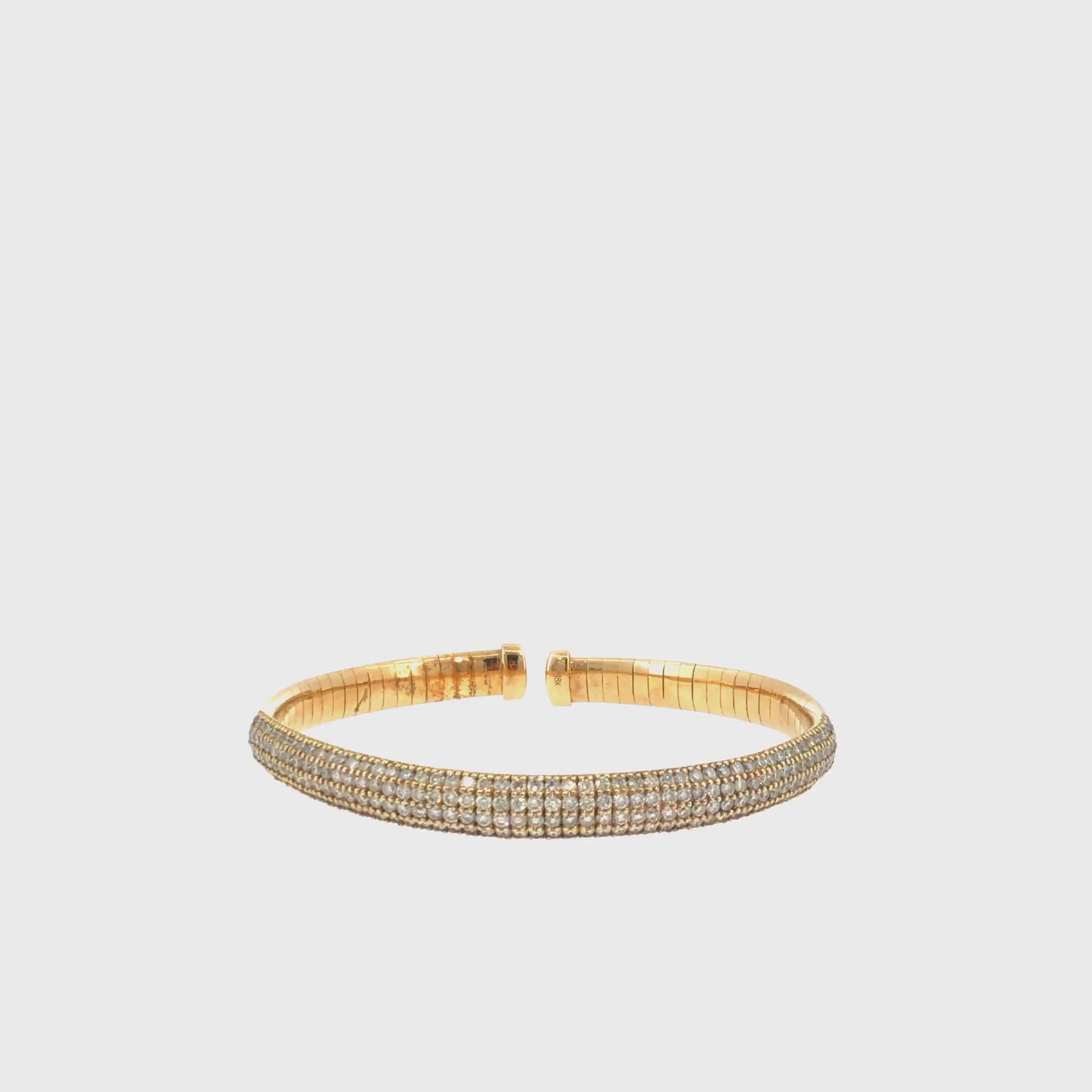 360 video of The Golden Hour Bangle, 2.75ct Diamond, 18K Yellow Gold by Benji Designs