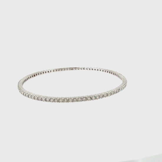 360 video of The Glacier Bangle, 5.00ct Diamond, 14K White Gold by Benji Designs