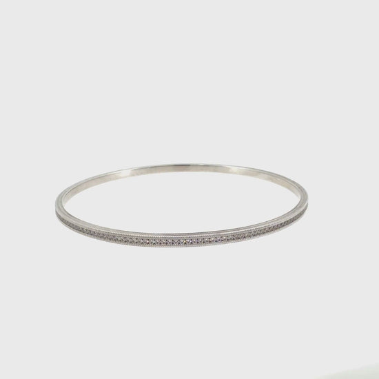 360 video of The Snowfall Bangle, 2.00ct Diamond, 14K White Gold by Benji Designs
