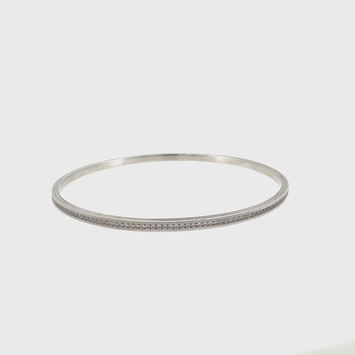 360 video of The Snowfall Bangle, 2.00ct Diamond, 14K White Gold by Benji Designs