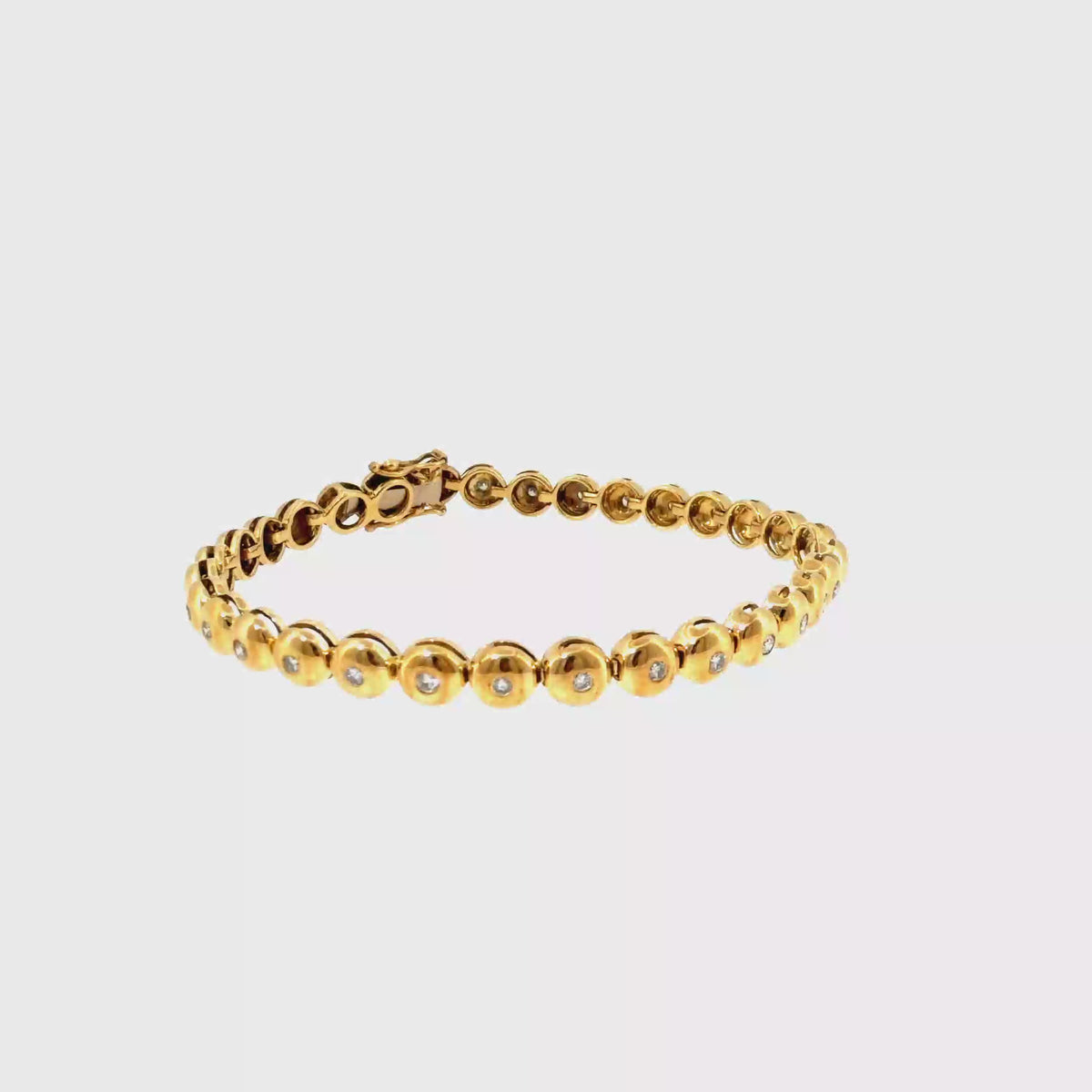 360 video of The Golden Bead Tennis Bracelet, 1.25 ct Diamond, 14K Yellow Gold by Benji Designs