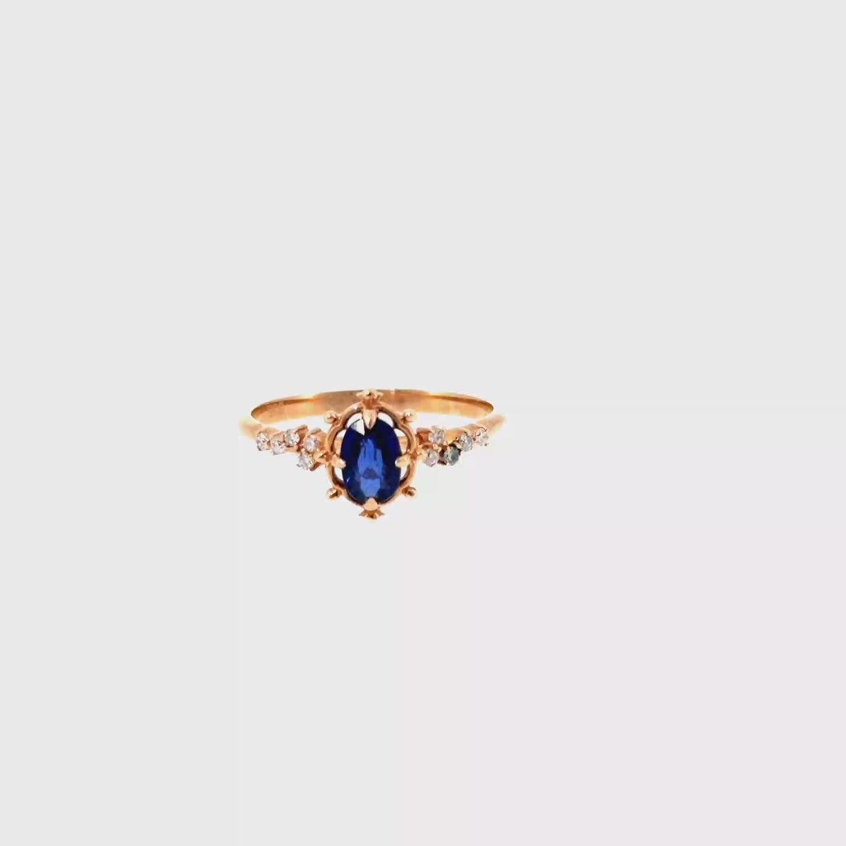 360 video of The Midnight Marquise Ring, 0.46ct Sapphire & Diamond, 14K Rose Gold by Benji Designs