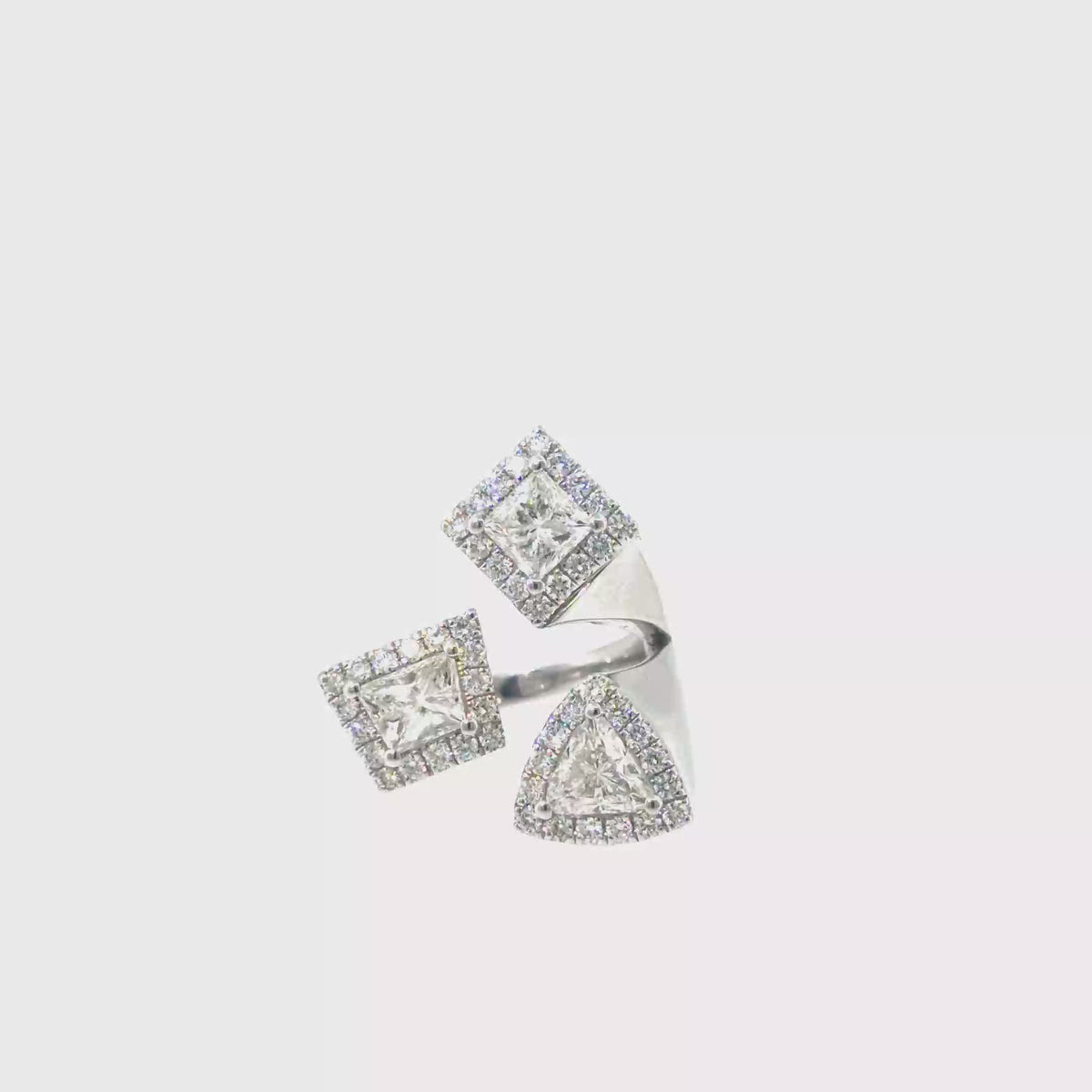 360 video of The Trinity Bypass Ring, 3.00ct Diamond, 14K White Gold by Benji Designs