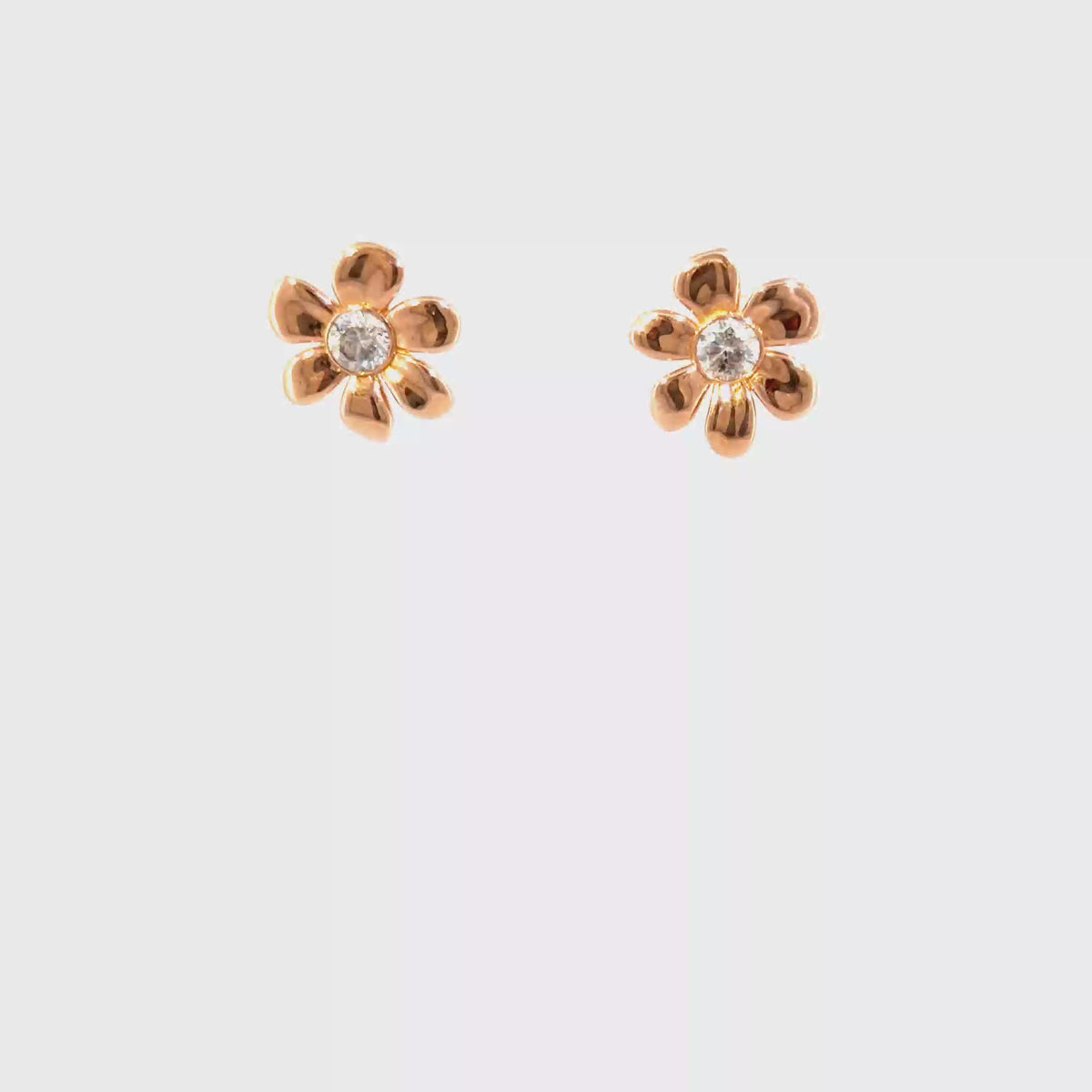 360 video of The Rose Daisy Studs, 0.50ct Diamond, 14K Rose Gold by Benji Designs