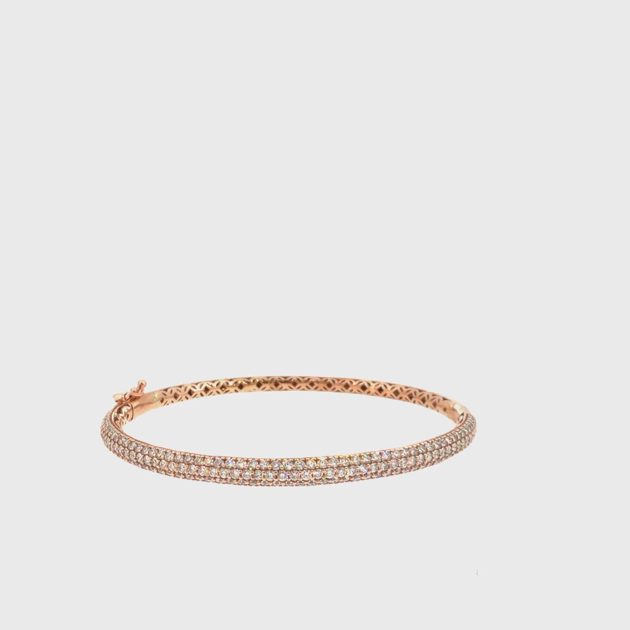 360 video of The Petal Glow Bangle, 3.00ct Diamond, 14K Rose Gold by Benji Designs