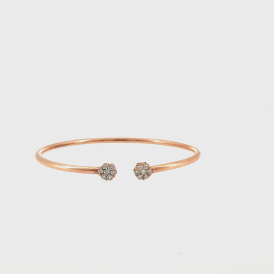 360 video of The Blush Line Bangle, 0.50ct Diamond, 14K Rose Gold by Benji Designs
