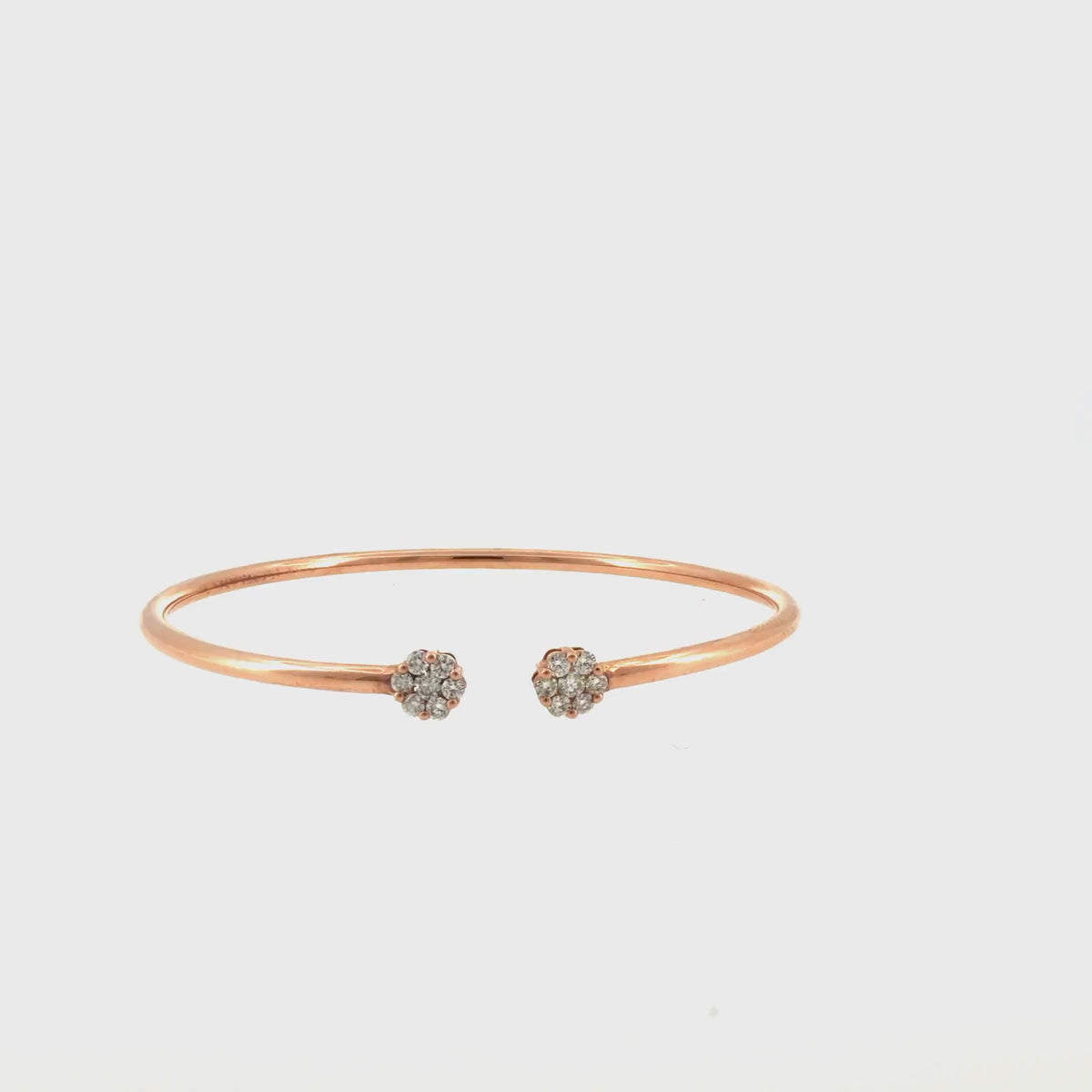 360 video of The Blush Line Bangle, 0.50ct Diamond, 14K Rose Gold by Benji Designs