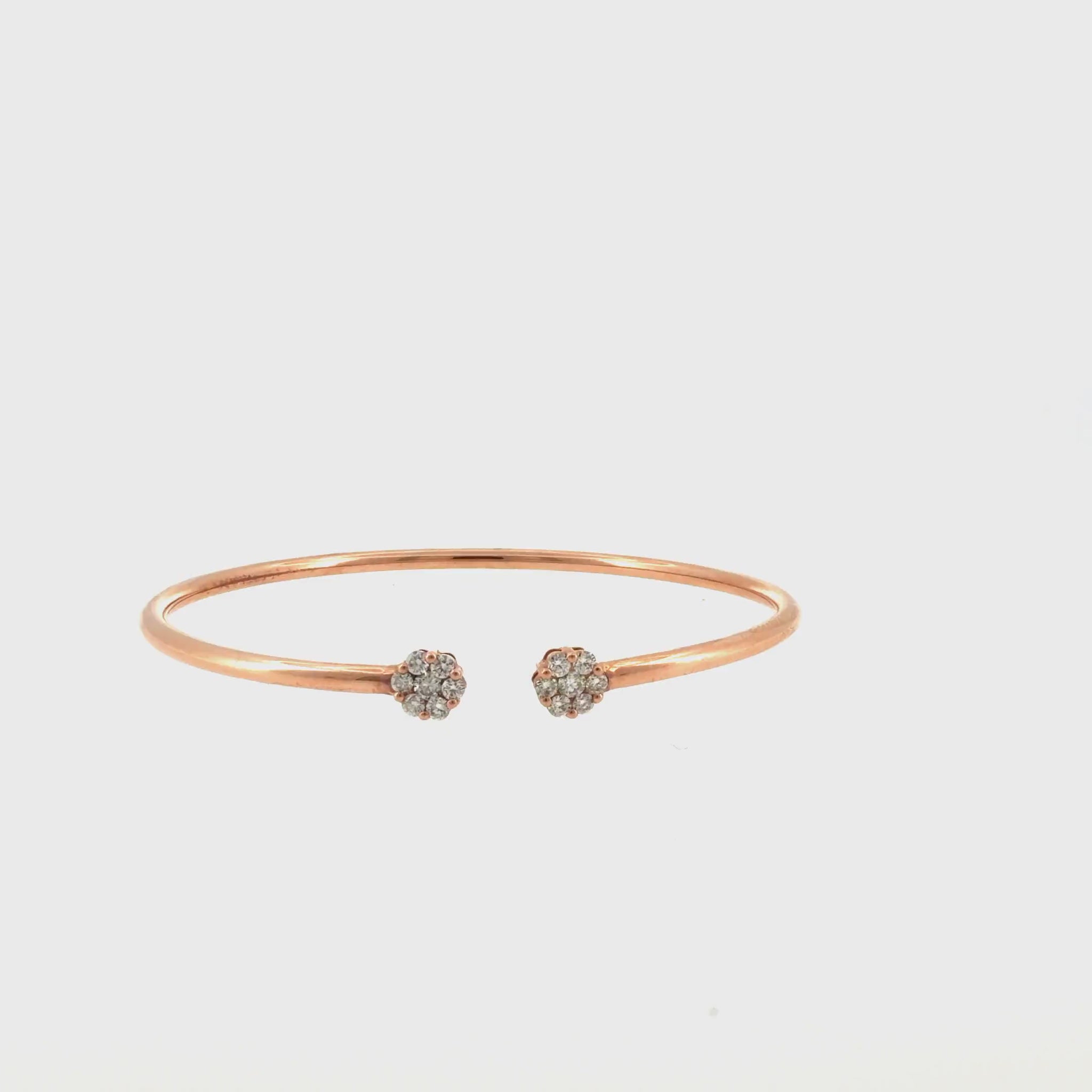 360 video of The Blush Line Bangle, 0.50ct Diamond, 14K Rose Gold by Benji Designs