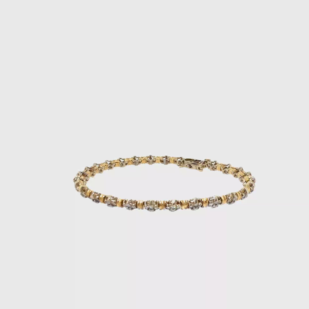 360 video of The Duet Cluster Bracelet, 1.40ct Diamond, 14K Two-Tone Gold (Yellow & White) by Benji Designs