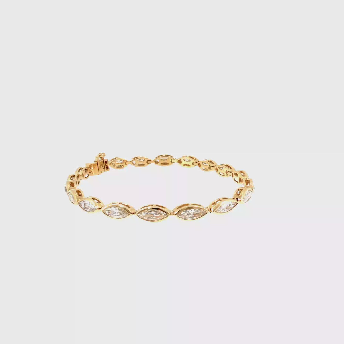 360 video of The Marquise Line Tennis Bracelet, 7.00 ct Diamond, 14K Yellow Gold by Benji Designs