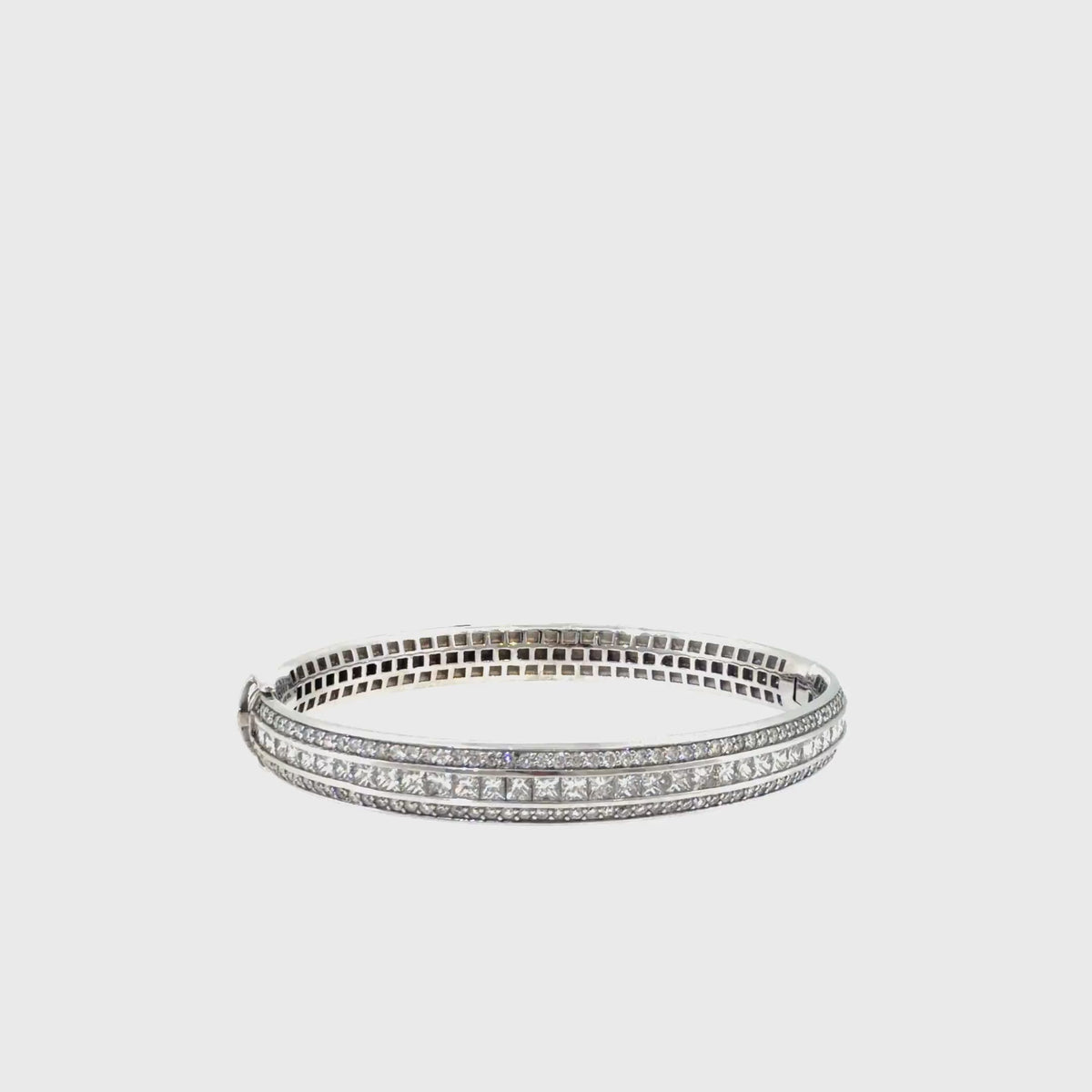 360 video of The Ice Palace Bangle, 4.00ct Diamond, 18K White Gold by Benji Designs