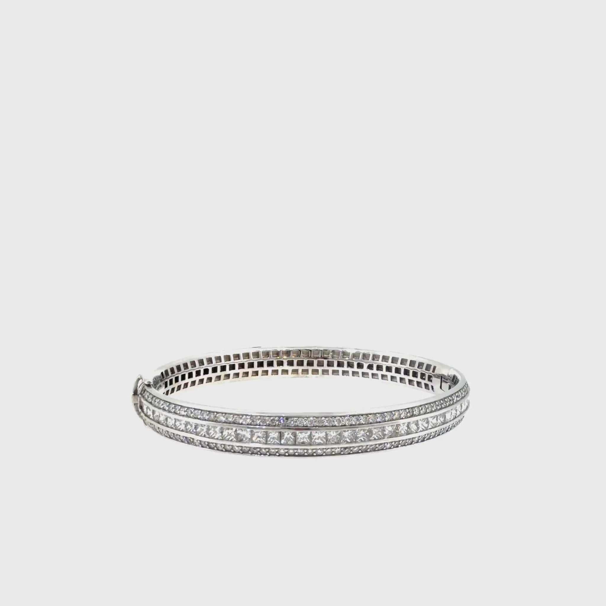 360 video of The Ice Palace Bangle, 4.00ct Diamond, 18K White Gold by Benji Designs