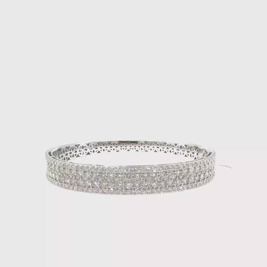 360 video of The Starfield Bangle, 6.50ct Diamond, 14K White Gold by Benji Designs