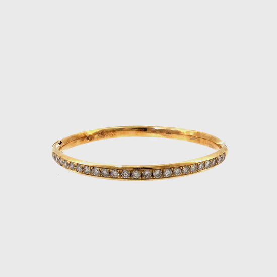360 video of The Sun Drop Bangle, 1.90ct Diamond, 18K Yellow Gold by Benji Designs