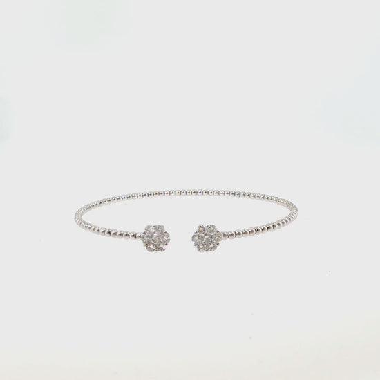 360 video of The Silk Line Bangle, 0.80ct Diamond, 18K White Gold by Benji Designs