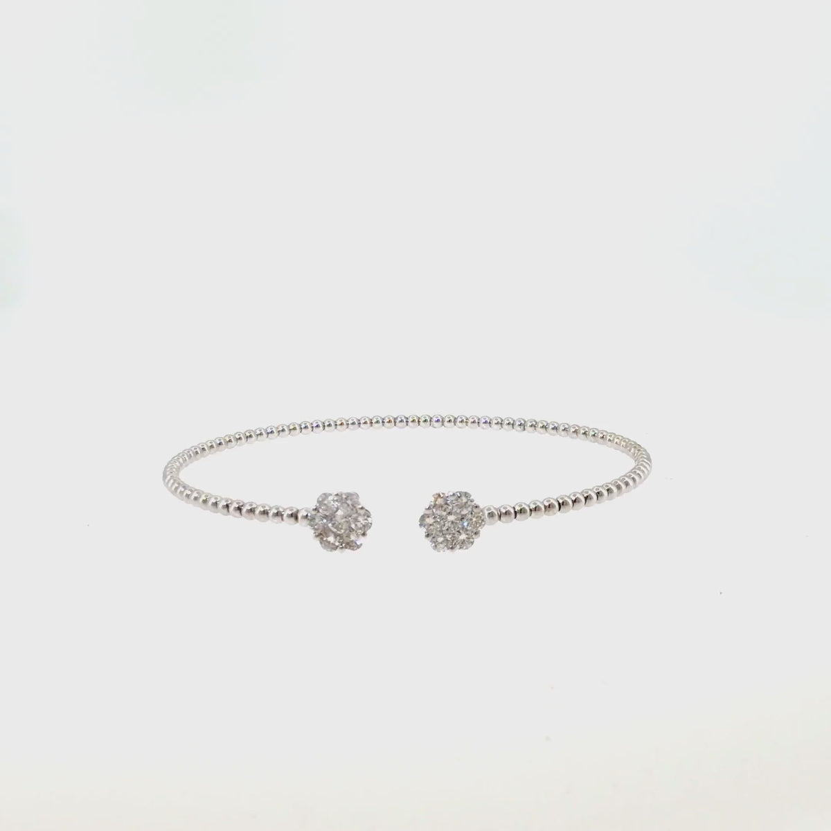 360 video of The Silk Line Bangle, 0.80ct Diamond, 18K White Gold by Benji Designs