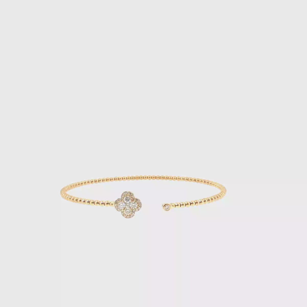 360 video of The Honey Bead Bangle, 0.45ct Diamond, 14K Yellow Gold by Benji Designs