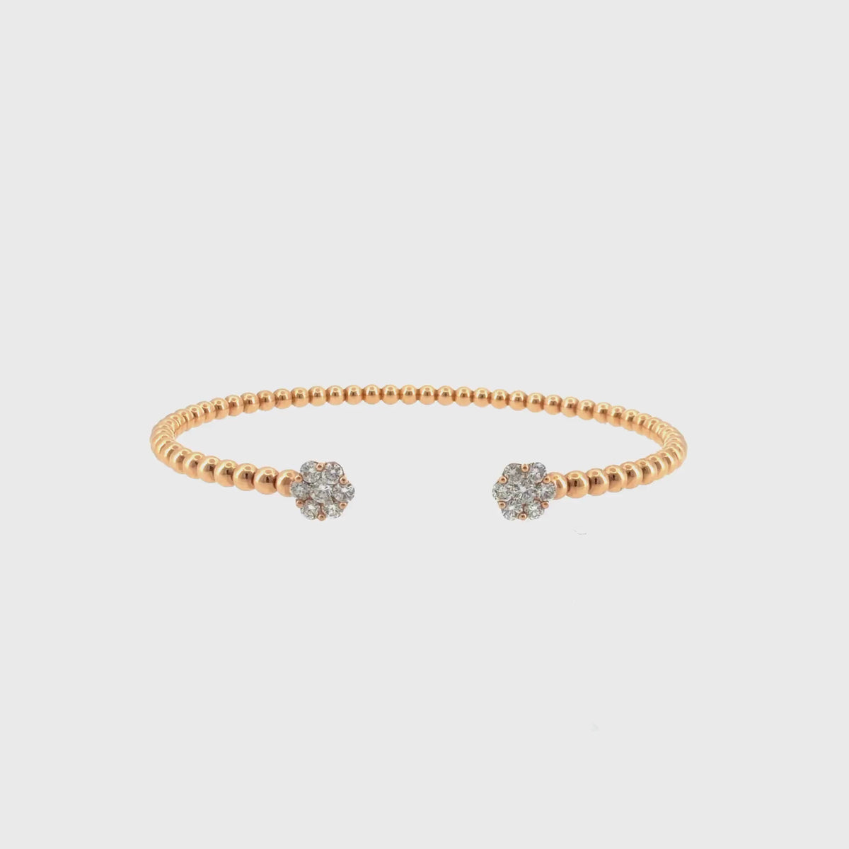 360 video of The Rose Blossom Bangle, 0.75ct Diamond, 18K Rose Gold by Benji Designs