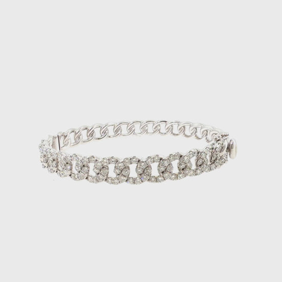 360 video of The Moonbeam Bangle, 3.50ct Diamond, 14K White Gold by Benji Designs