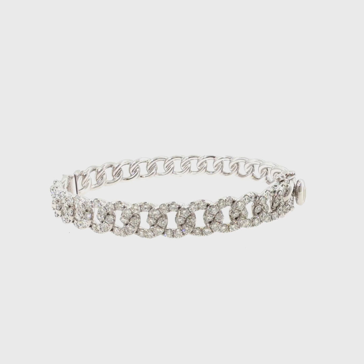 360 video of The Moonbeam Bangle, 3.50ct Diamond, 14K White Gold by Benji Designs