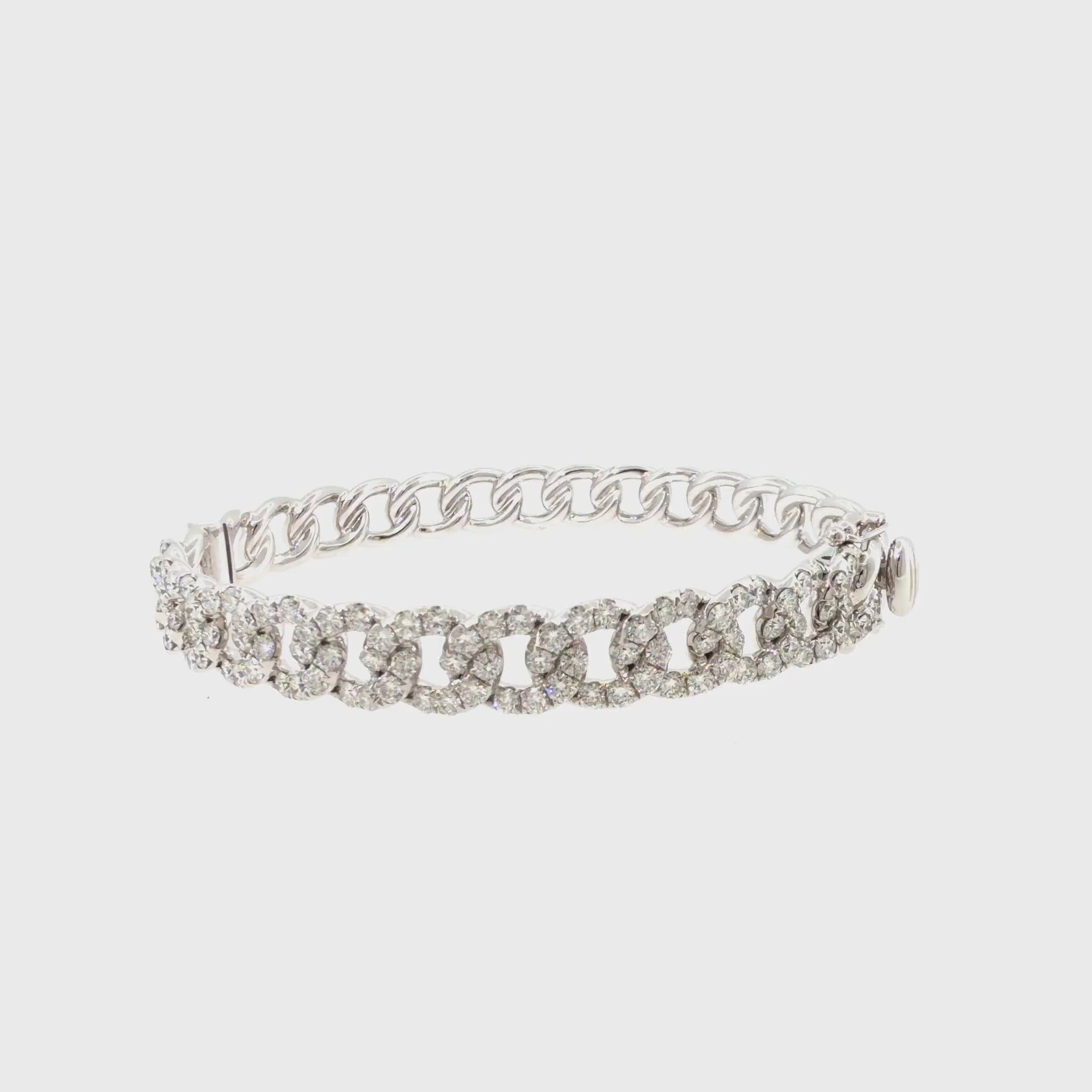 360 video of The Moonbeam Bangle, 3.50ct Diamond, 14K White Gold by Benji Designs