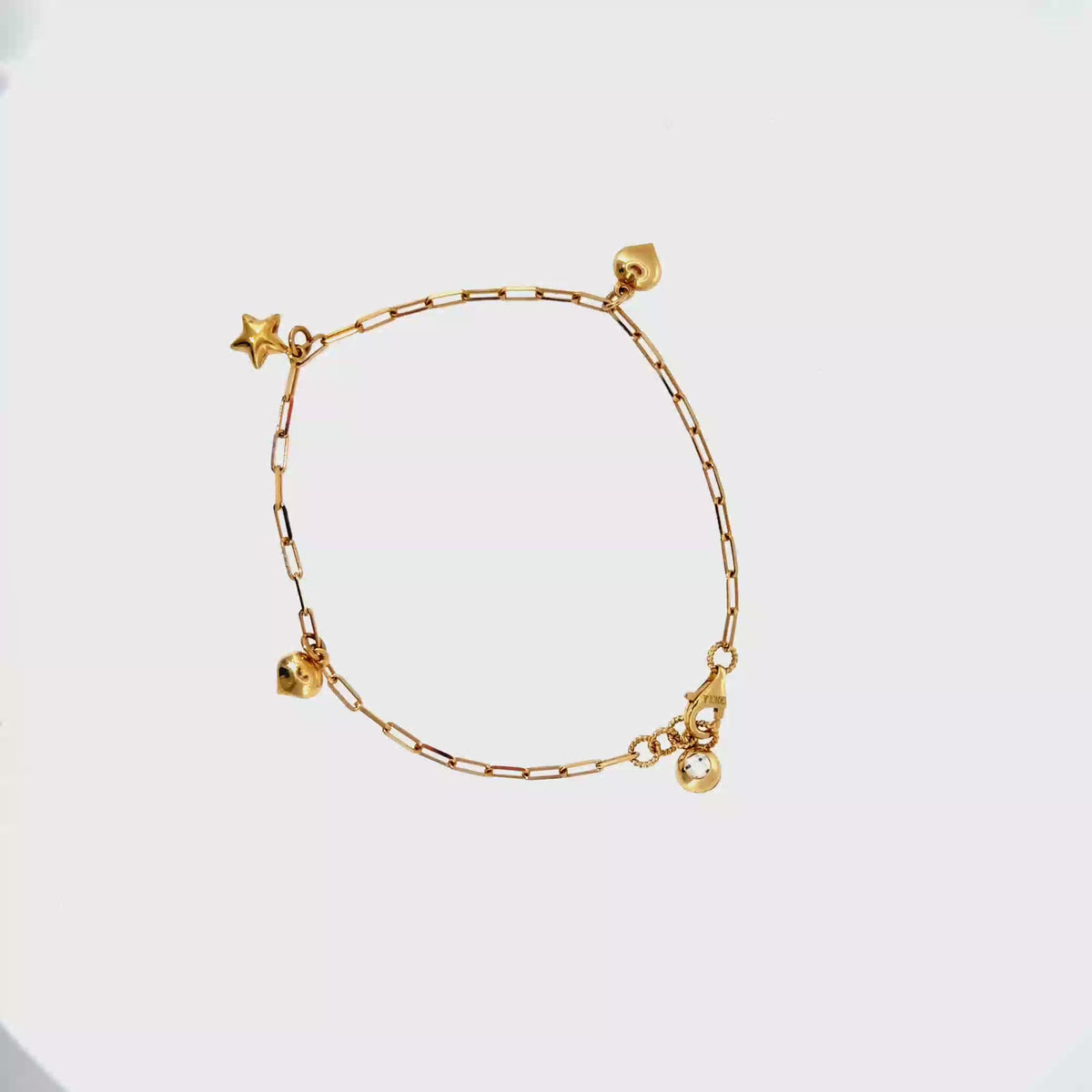 360 video of The Lucky Star Charm Bracelet, 14K Yellow Gold by Benji Designs