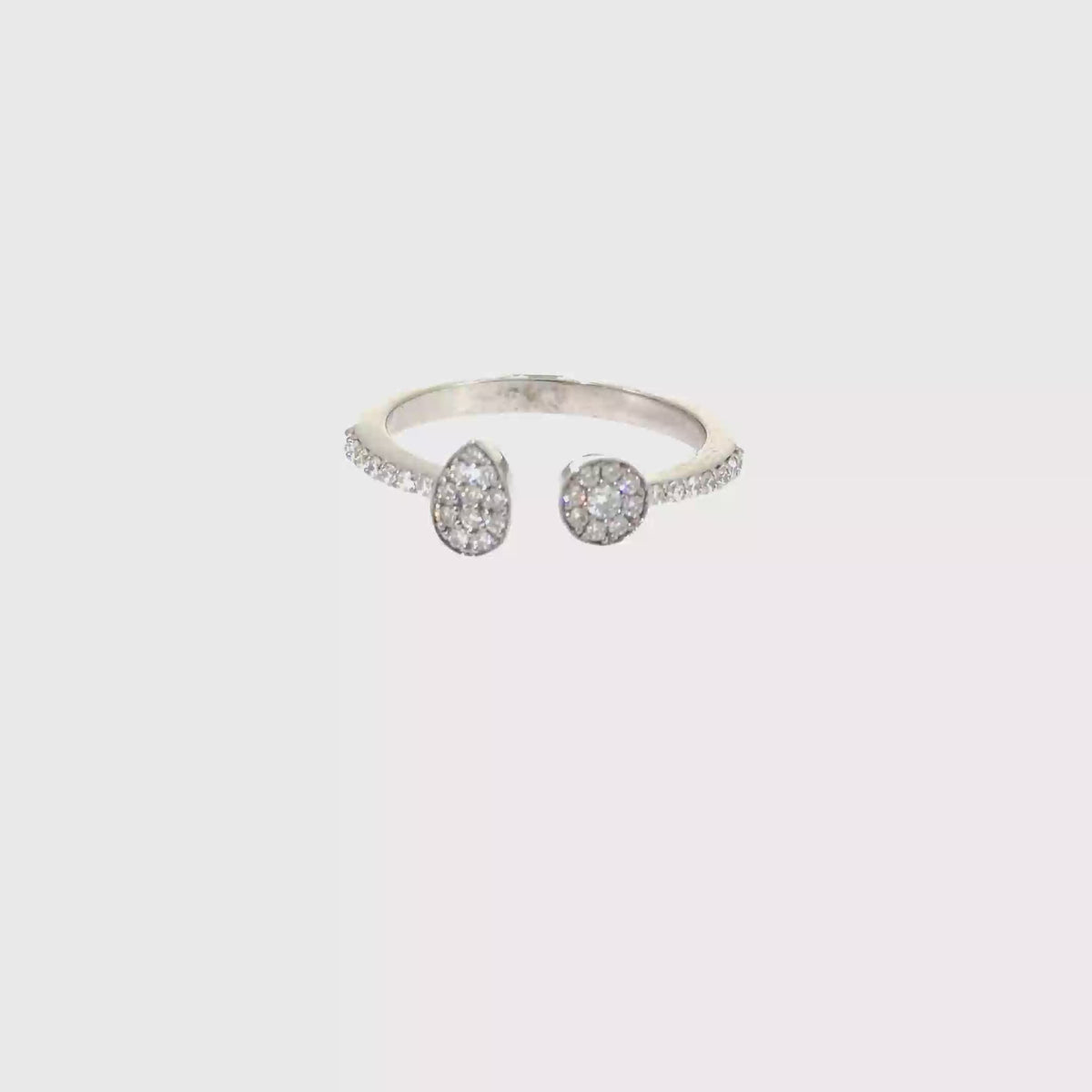 360 video of The Dewdrop Duo Ring, 0.35ct Diamond, 14K White Gold by Benji Designs