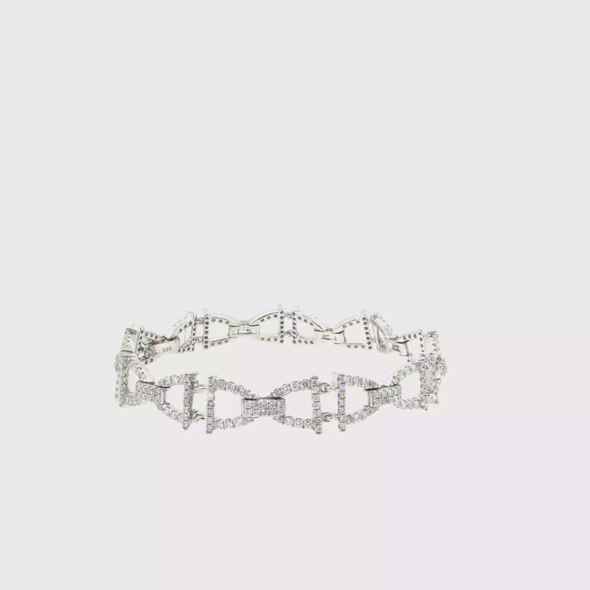 360 video of The Prism Link Bracelet, 3.00 ct Diamond, 14K White Gold by Benji Designs